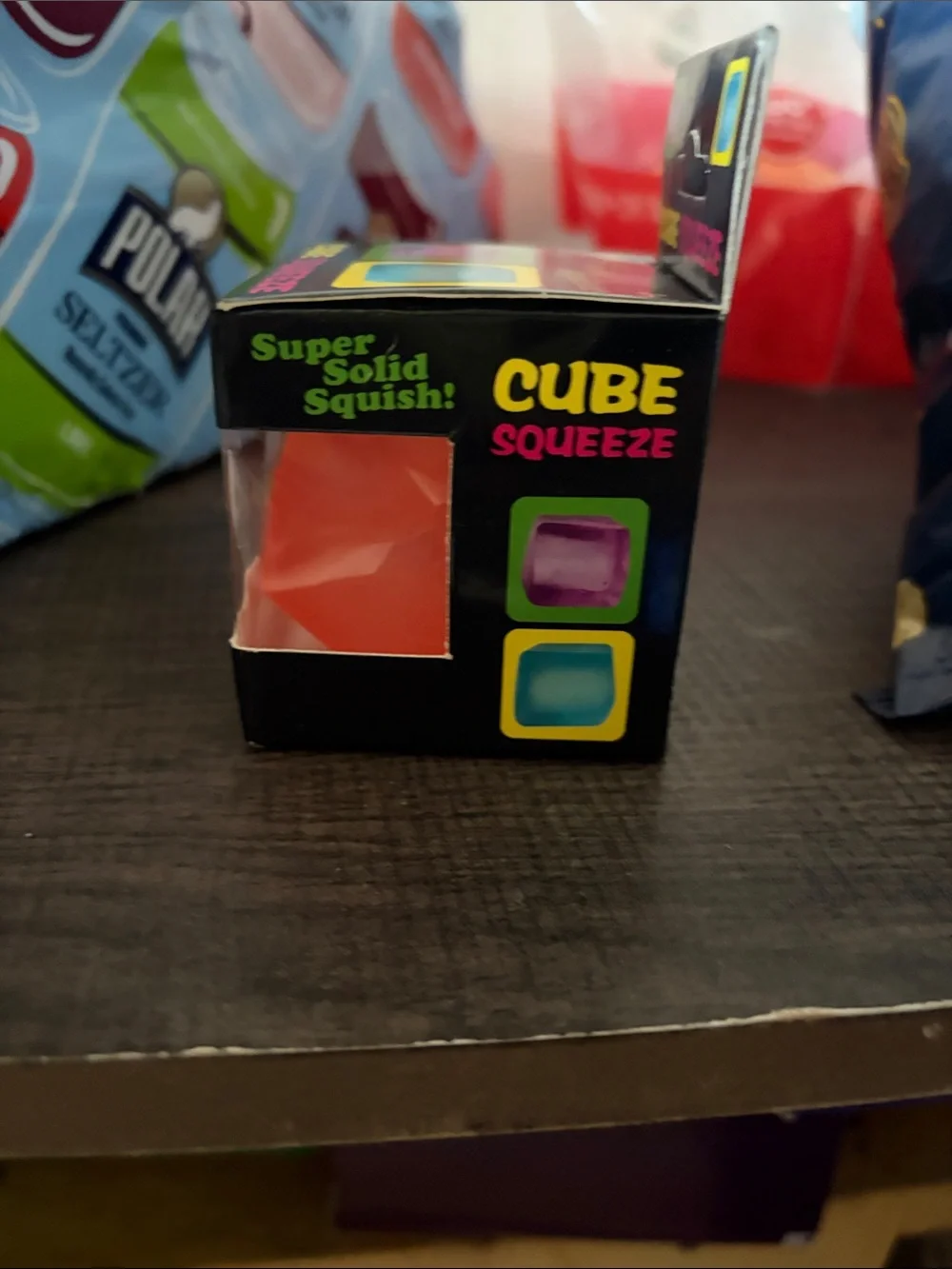 Cube Squeeze Red Stress Toy -  Needoh Super Solid Squish